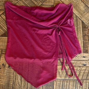 Elegant Burgundy Asymmetrical Top